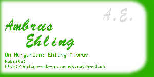 ambrus ehling business card